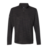 Adidas Men's Lightweight Mélange Quarter-Zip Pullover, Black Melange, Front view