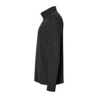 Adidas Men's Lightweight Mélange Quarter-Zip Pullover, Black Melange, Left Sleeve view