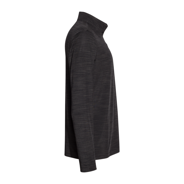 Adidas Men's Lightweight Mélange Quarter-Zip Pullover, Black Melange, Right Sleeve view