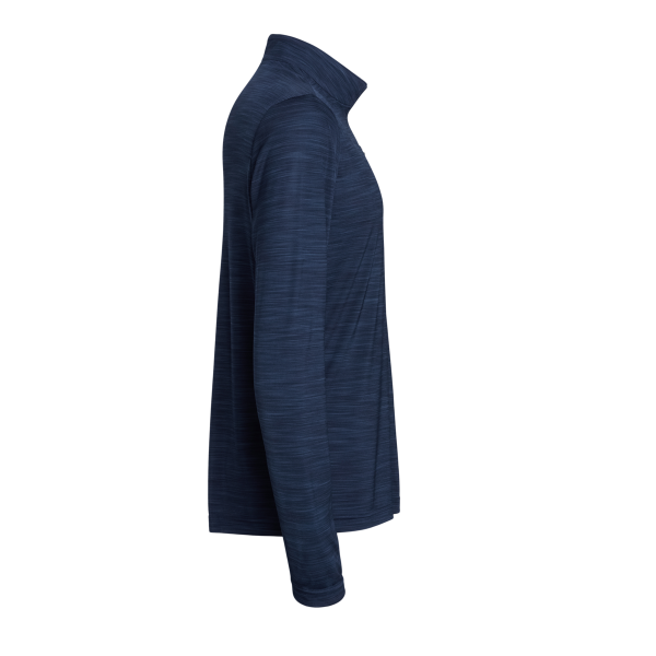 Adidas Men's Lightweight Mélange Quarter-Zip Pullover, Collegiate Navy Melange, Right Sleeve view