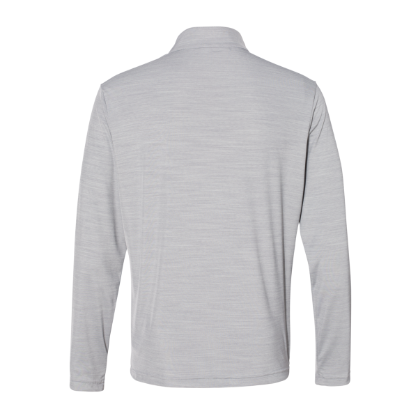 Adidas Men's Lightweight Mélange Quarter-Zip Pullover, Mid Grey Melange, Back view