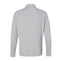 Adidas Men's Lightweight Mélange Quarter-Zip Pullover, Mid Grey Melange, Back view