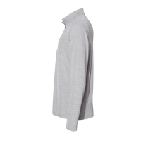 Adidas Men's Lightweight Mélange Quarter-Zip Pullover, Mid Grey Melange, Left Sleeve view