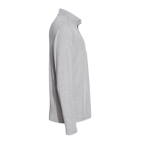 Adidas Men's Lightweight Mélange Quarter-Zip Pullover, Mid Grey Melange, Right Sleeve view