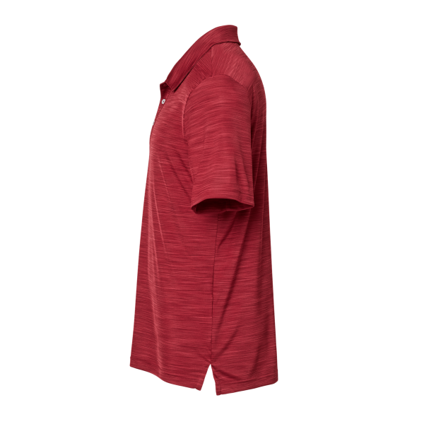 Adidas Men's Mélange Polo, Collegiate Burgundy Melange, Left Sleeve view