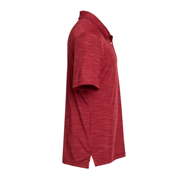 Adidas Men's Mélange Polo, Collegiate Burgundy Melange, Right Sleeve view