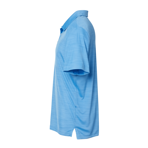 Adidas Men's Mélange Polo, Lucky Blue Melange, Left Sleeve view