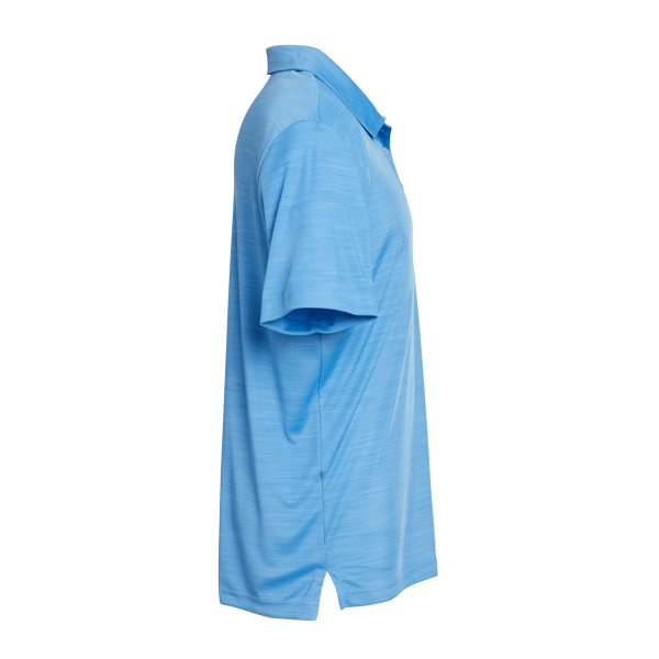 Adidas Men's Mélange Polo, Lucky Blue Melange, Right Sleeve view