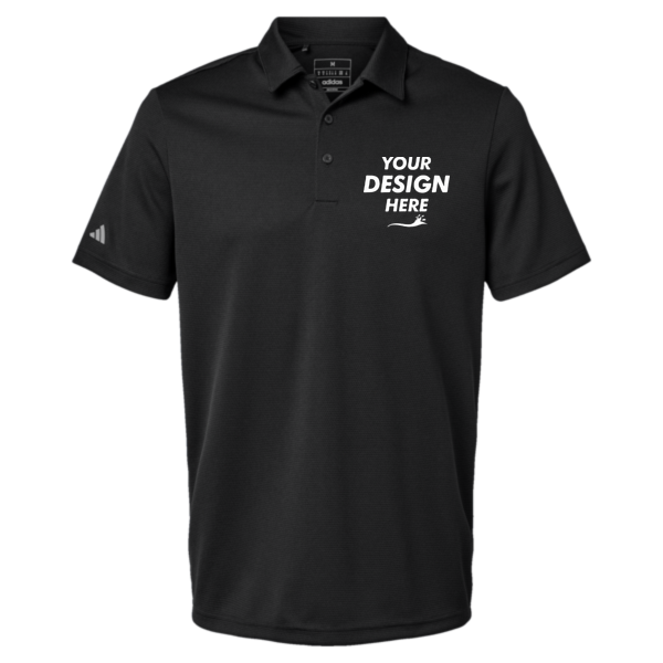 Adidas Men's Micro Piqué Polo, Black, Front view, Mockup