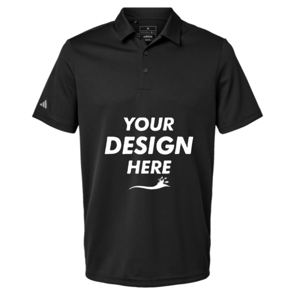 Adidas Men's Micro Piqué Polo, Black, Front view, Mockup