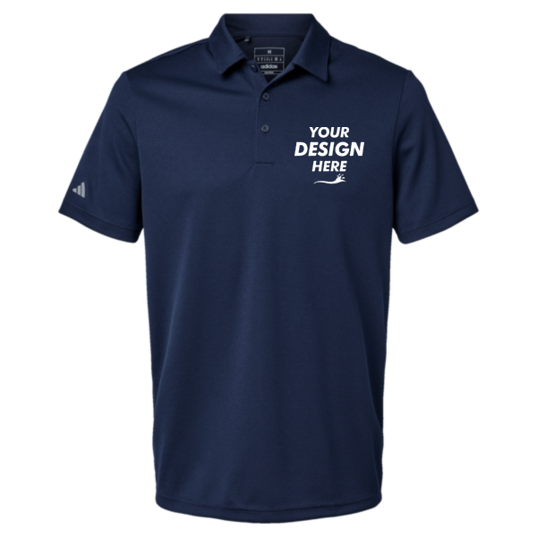 Adidas Men's Micro Piqué Polo, Collegiate Navy, Front view, Mockup