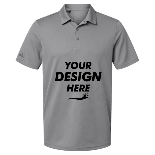 Adidas Men's Micro Piqué Polo, Grey Three, Front view, Mockup
