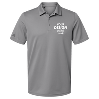 Adidas Men's Micro Piqué Polo, Grey Three, Front view, Mockup