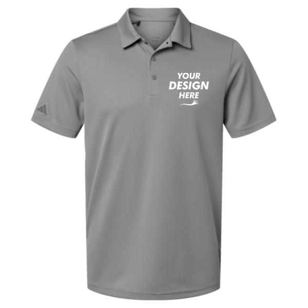 Adidas Men's Micro Piqué Polo, Grey Three, Front view, Mockup