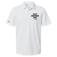 Adidas Men's Micro Piqué Polo, White, Front view, Mockup