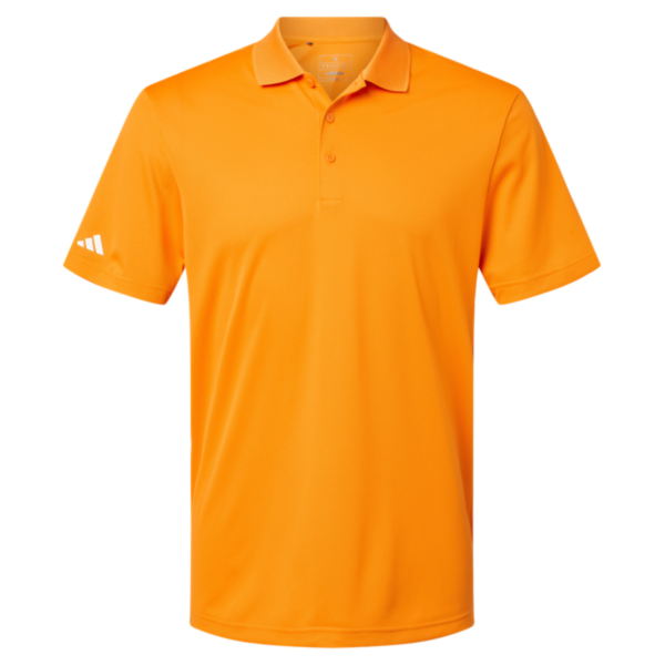 Adidas Men's Performance Piqué Polo, Bright Orange, Front view