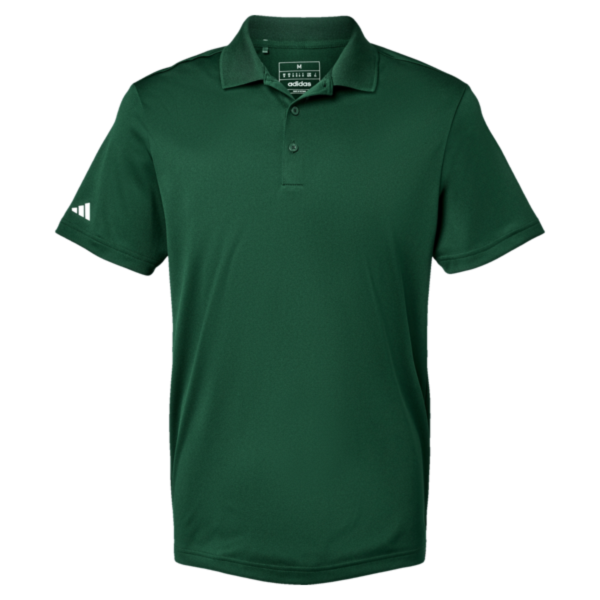 Adidas Men's Performance Piqué Polo, Collegiate Green, Front view