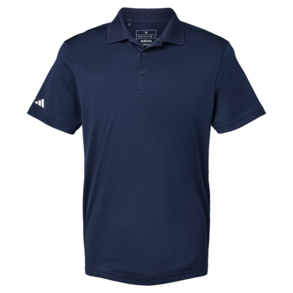Adidas Men's Performance Piqué Polo, Collegiate Navy, Front view