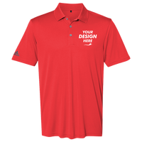 Adidas Men's Performance Polo, Collegiate Red, Front view, Mockup