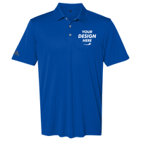 Adidas Men's Performance Polo, Collegiate Royal, Front view, Mockup