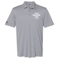 Adidas Men's Performance Polo, Grey Three, Front view, Mockup