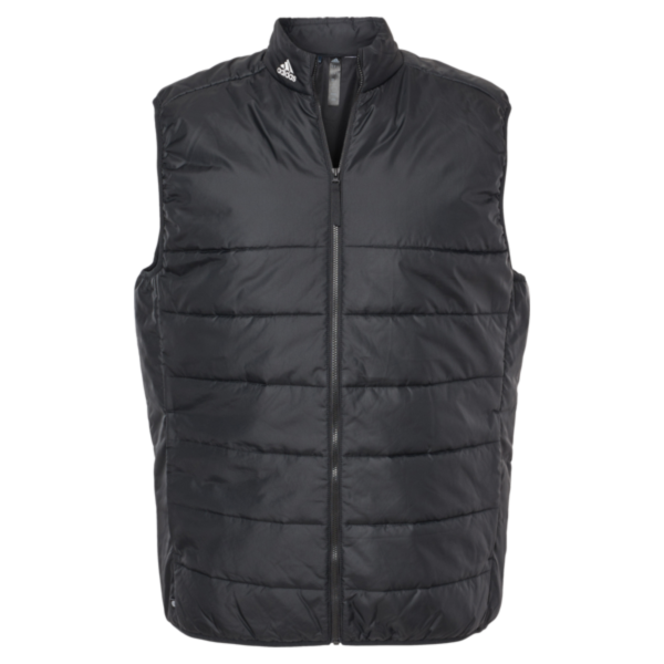 Adidas Men's Puffer Full-Zip Vest, Black, Front view