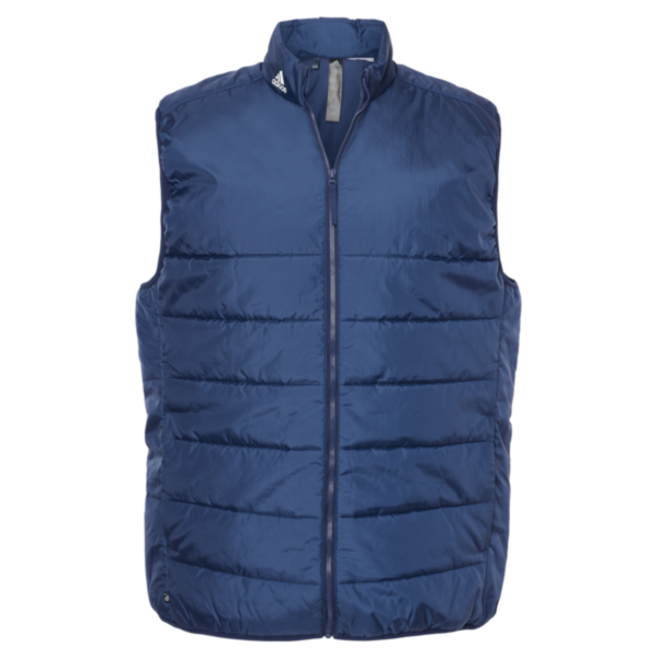 Adidas Men's Puffer Full-Zip Vest, Team Navy Blue, Front view