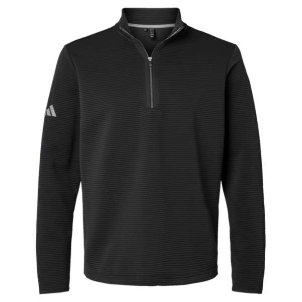 Adidas Men's Spacer Quarter-Zip Pullover, Black, Front view