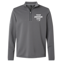 Adidas Men's Spacer Quarter-Zip Pullover, Grey Five, Front view, Mockup