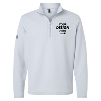 Adidas Men's Spacer Quarter-Zip Pullover, Halo Blue, Front view, Mockup