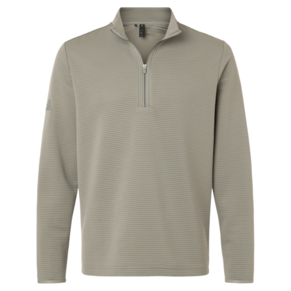 Adidas Men's Spacer Quarter-Zip Pullover, Silver Pebble, Front view