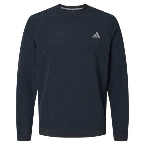 Adidas Men's Terry Loop Crewneck Sweatshirt, Black, Front view