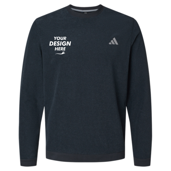 Adidas Men's Terry Loop Crewneck Sweatshirt, Black, Front view, Mockup