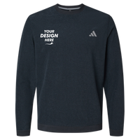 Adidas Men's Terry Loop Crewneck Sweatshirt, Black, Front view, Mockup