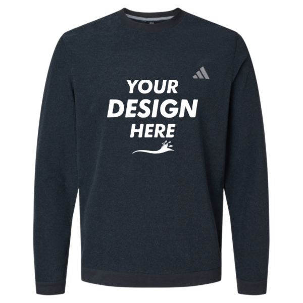 Adidas Men's Terry Loop Crewneck Sweatshirt, Black, Front view, Mockup