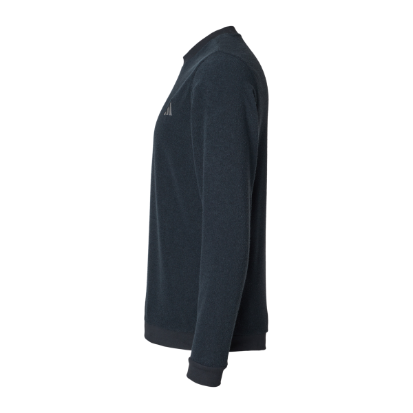 Adidas Men's Terry Loop Crewneck Sweatshirt, Black, Left Sleeve view