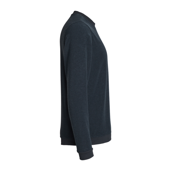 Adidas Men's Terry Loop Crewneck Sweatshirt, Black, Right Sleeve view