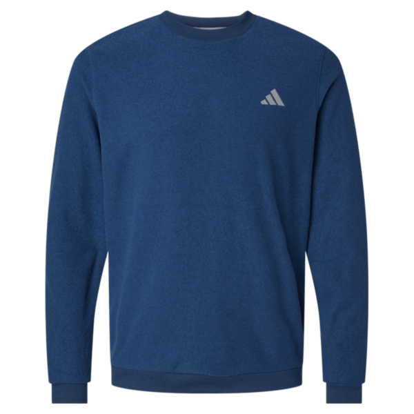 Adidas Men's Terry Loop Crewneck Sweatshirt, Collegiate Navy, Front view