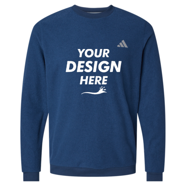 Adidas Men's Terry Loop Crewneck Sweatshirt, Collegiate Navy, Front view, Mockup