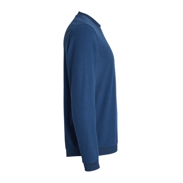 Adidas Men's Terry Loop Crewneck Sweatshirt, Collegiate Navy, Right Sleeve view
