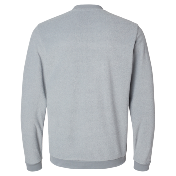Adidas Men's Terry Loop Crewneck Sweatshirt, Grey Three, Back view
