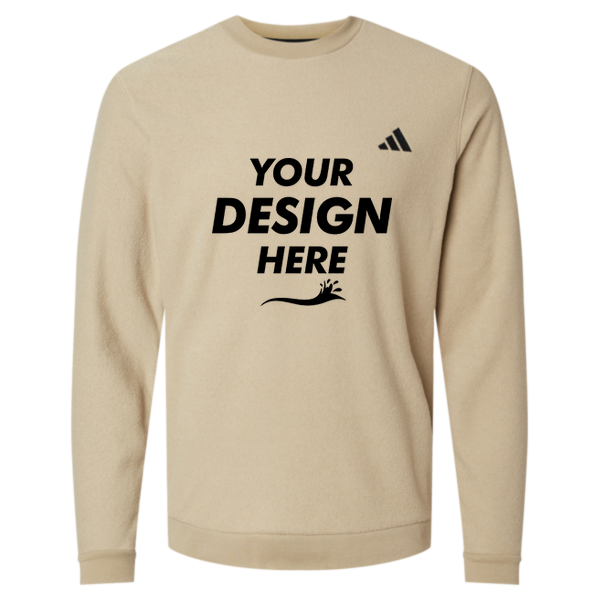 Adidas Men's Terry Loop Crewneck Sweatshirt, Hemp, Front view, Mockup