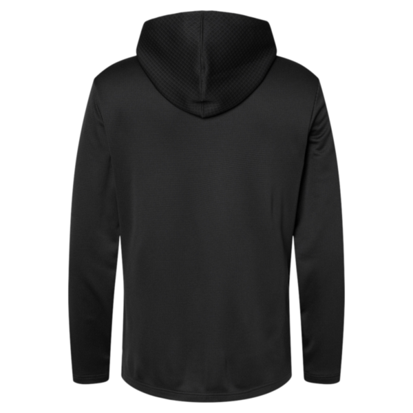 Adidas Men's Textured Mixed Media Midweight Hooded Sweatshirt, Black, Back view