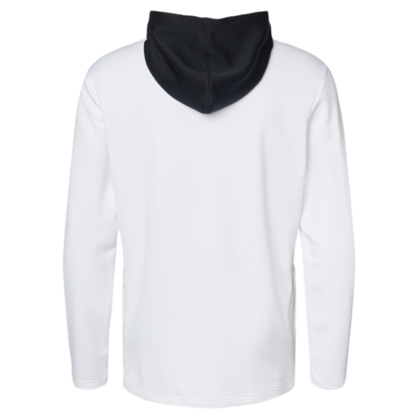 Adidas Men's Textured Mixed Media Midweight Hooded Sweatshirt, White, Back view