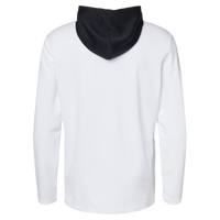Adidas Men's Textured Mixed Media Midweight Hooded Sweatshirt, White, Back view
