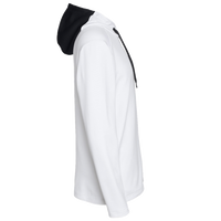 Adidas Men's Textured Mixed Media Midweight Hooded Sweatshirt, White, Right Sleeve view