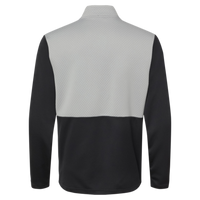 Adidas Men's Textured Mixed Media Quarter-Zip Pullover, Black / Grey Three, Back view