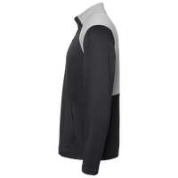 Adidas Men's Textured Mixed Media Quarter-Zip Pullover, Black / Grey Three, Left Sleeve view