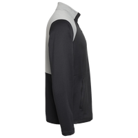 Adidas Men's Textured Mixed Media Quarter-Zip Pullover, Black / Grey Three, Right Sleeve view
