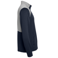 Adidas Men's Textured Mixed Media Quarter-Zip Pullover, Collegiate Navy / Grey Three, Right Sleeve view
